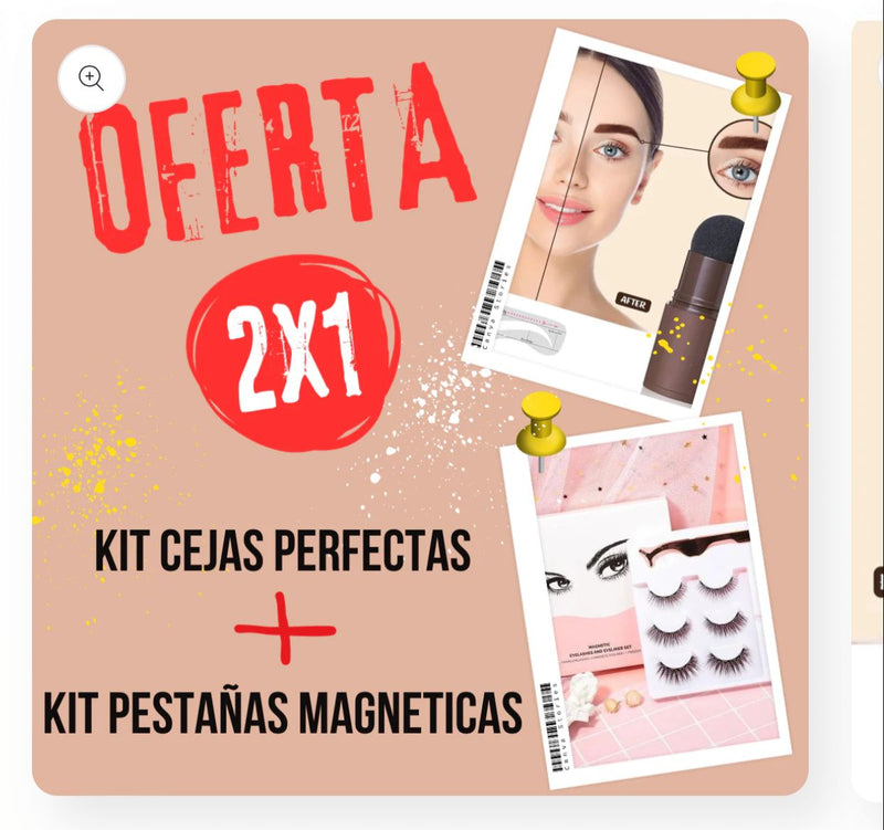 PACK POLVO  ROLON DISEÑO  CEJAS + PESTAÑAS MAGNETICAS